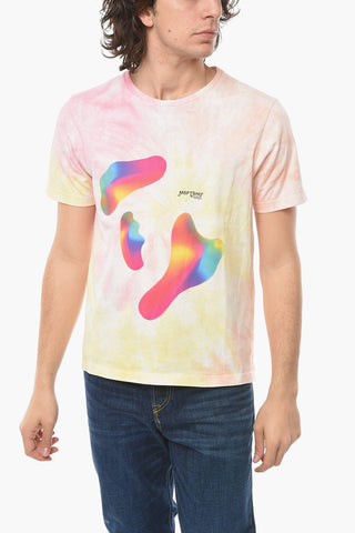 Tie-Dye Effect T-Shirt with Abstract Print