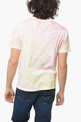 Tie-Dye Effect T-Shirt with Abstract Print