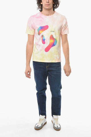 Tie-Dye Effect T-Shirt with Abstract Print