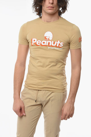 PEANUTS T-Shirt Girocollo in Cotone Stampata sul Fronte
