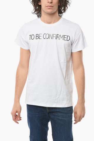 Contrasting Printed Solid Color T-Shirt