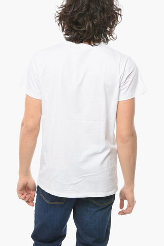 Contrasting Printed Solid Color T-Shirt