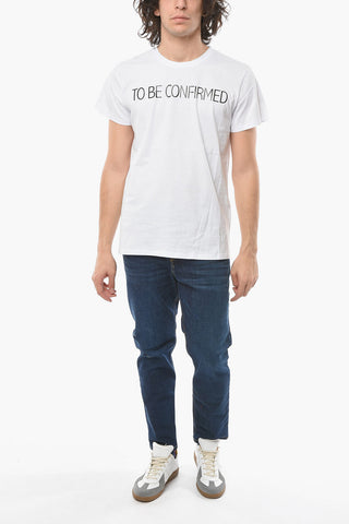 Contrasting Printed Solid Color T-Shirt