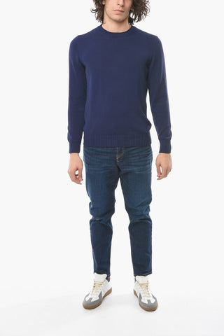 Solid Color Lightweight Crew-neck Sweater