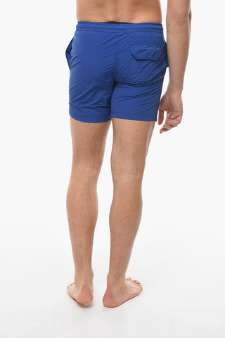 Drawstring Waist 3 Pockets Swim Shorts