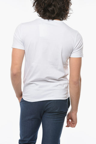 T-Shirt a Tinta Unita con Logo in Rilievo