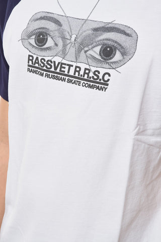 Printed Frontal Two-Tone Crew-Neck T-shirt