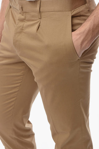 LA SARTORIA Flap Pockets Single Pleat Cotton Pants