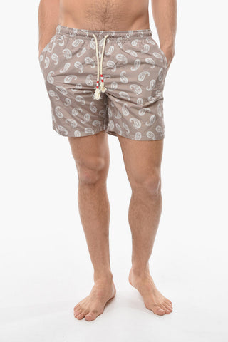 Paisley Motif Swim Shorts