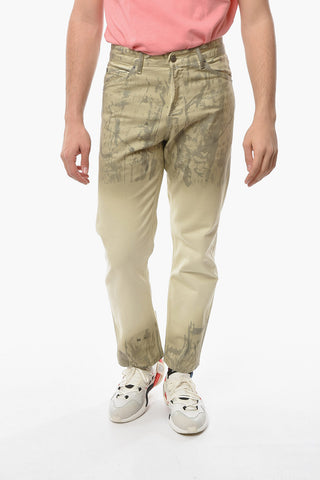 Jeans Effetto Splatter a Vita Regolare 20cm
