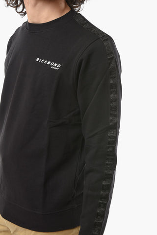 SPORT Logoed Side Band On the Sleeve Crew-Neck Sweatshirt