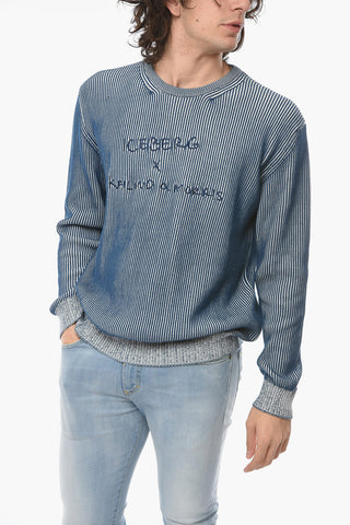 KAILAND O.MORRIS Ribbed Lightweight Sweater with Embroidered Logo