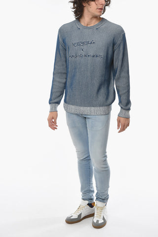 KAILAND O.MORRIS Ribbed Lightweight Sweater with Embroidered Logo