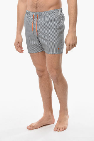 Awning Striped Two-Tone Swim Shorts