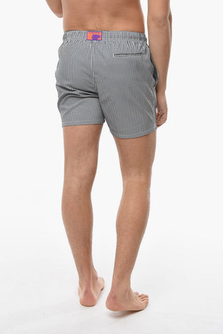 Awning Striped Two-Tone Swim Shorts