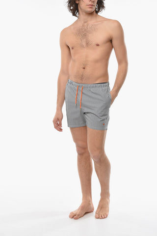 Awning Striped Two-Tone Swim Shorts