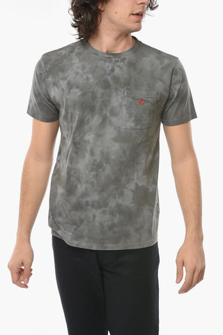 T-shirt Girocollo ONE POINT Effetto Tie Dye con Taschino
