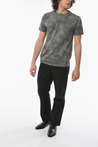 T-shirt Girocollo ONE POINT Effetto Tie Dye con Taschino