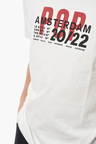 Solid Color T-Shirt with Contrasting Print