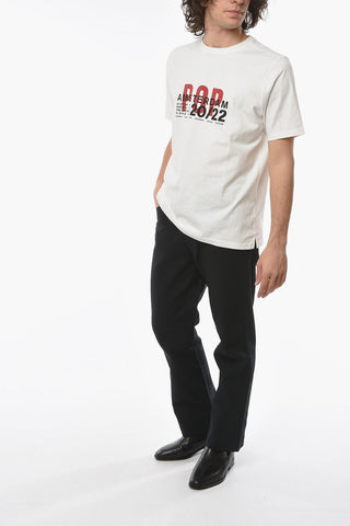 Solid Color T-Shirt with Contrasting Print
