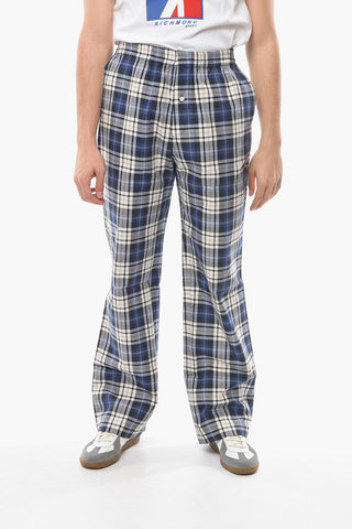 Drawstring Waist Plaid Motif Pijama Pants