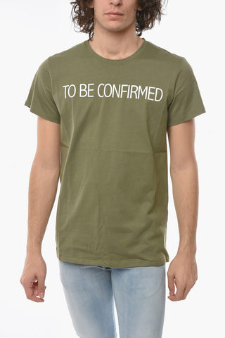Contrasting Printed Solid Color T-Shirt