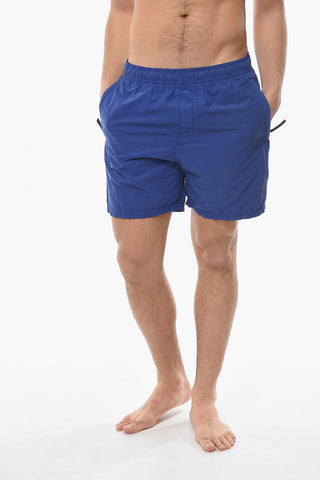 Solid Color Nylon Swim Shorts