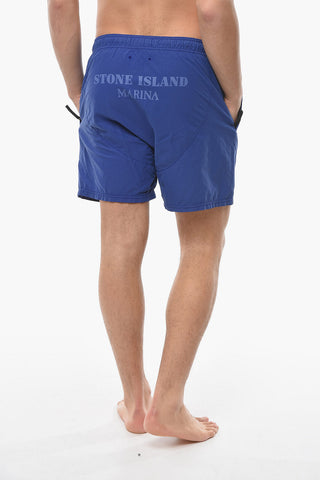 Solid Color Nylon Swim Shorts