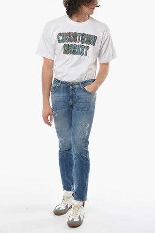 Mid Waist Vintage Effect RIBOT-C Jeans 17cm