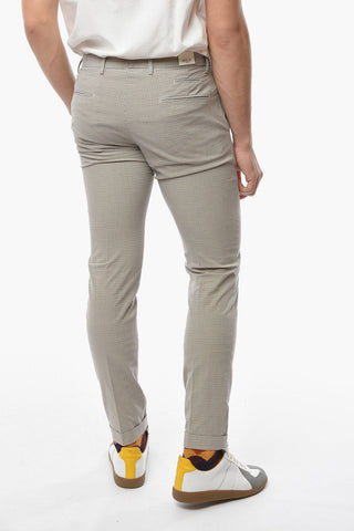 Mini Checked Slim Fit Double Pleat Pants