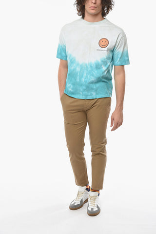 T-shirt Girocollo con Stampa Tie Dye