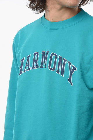 Logo Printed Solid Color Crew-neck Sweatshirt