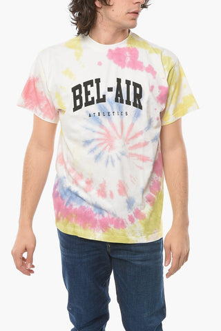 T-Shirt Effetto Tie-Dye con Logo Stampato