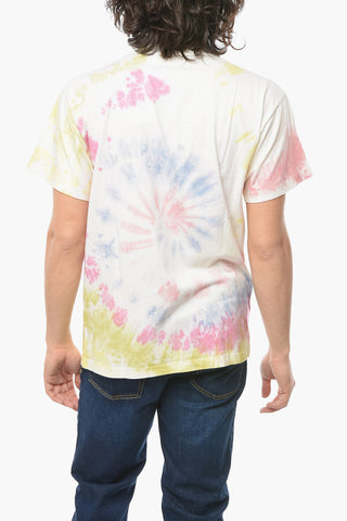 T-Shirt Effetto Tie-Dye con Logo Stampato