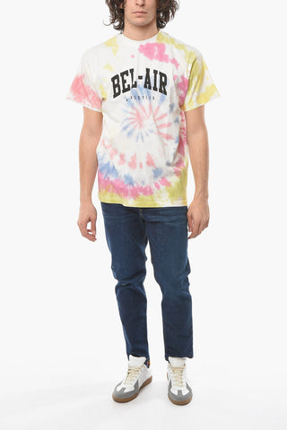 T-Shirt Effetto Tie-Dye con Logo Stampato