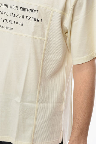 T-shirt Girocollo con Stampa in Lettering a Contrasto