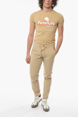 Micro Checked Chino Pants with Front Laces