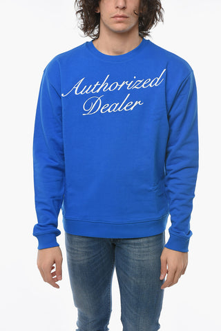 Front Embroidered Brushed Cotton Crew-neck Sweatshirt