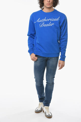 Front Embroidered Brushed Cotton Crew-neck Sweatshirt
