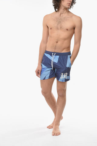 Drawstring Waist 2 Pockets Swim Shorts