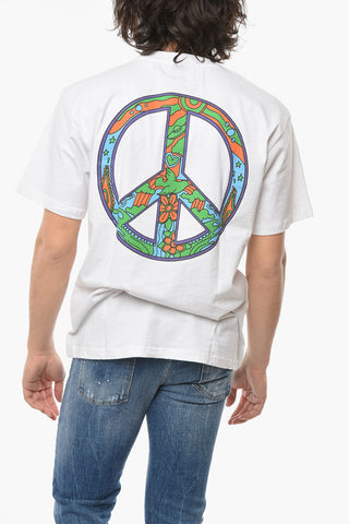 Front Printed Cotton HIPPIE Crew-Neck T-shirt