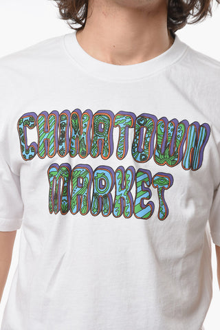 Front Printed Cotton HIPPIE Crew-Neck T-shirt