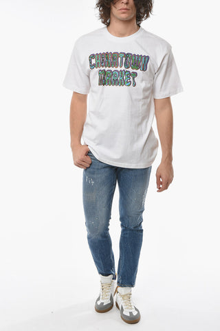Front Printed Cotton HIPPIE Crew-Neck T-shirt