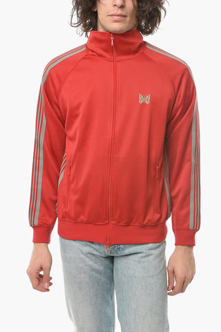 Contrasting Bands Sweatshirt with Zip Closure