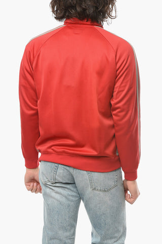 Contrasting Bands Sweatshirt with Zip Closure