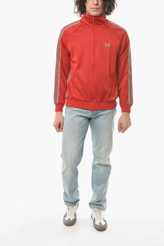 Contrasting Bands Sweatshirt with Zip Closure