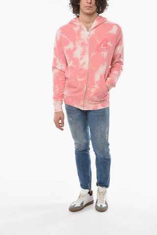 Tie Dye Effect MATCHPOINT Hoodie with Zip Closure
