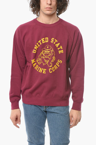Contrasting Printed Crew-neck Sweatshirt