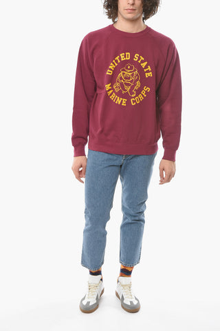 Contrasting Printed Crew-neck Sweatshirt
