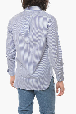 Awning Striped Shirt with Pocket Embroidery
